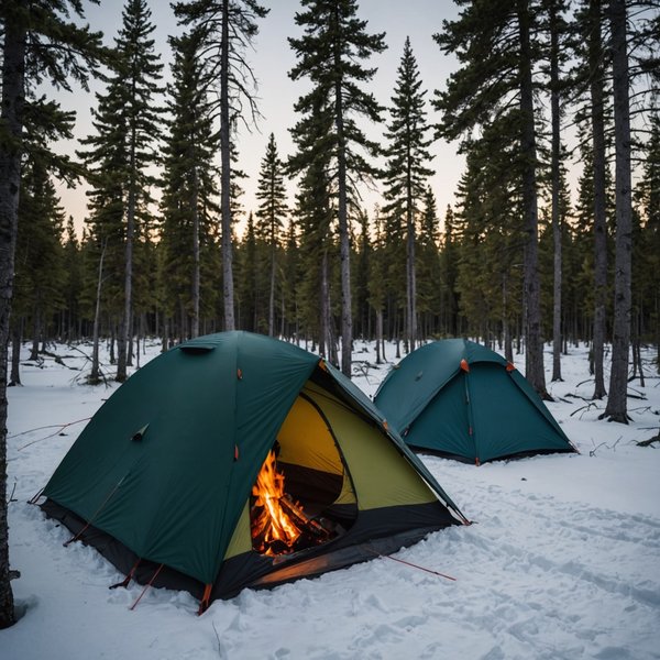 Quels sont les équipements nécessaires pour un camping en région de forêt boréale en hiver?